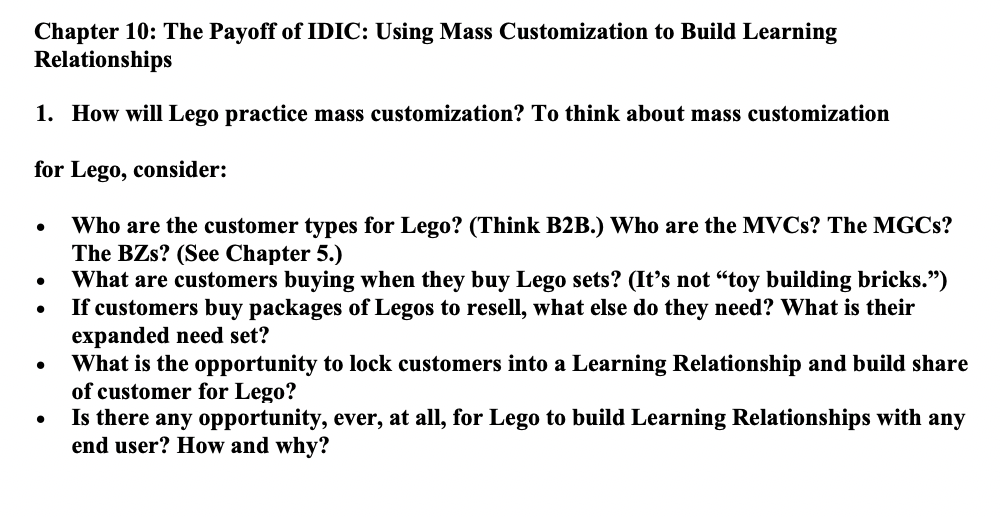 Chapter 10: The Payoff of IDIC: Using Mass