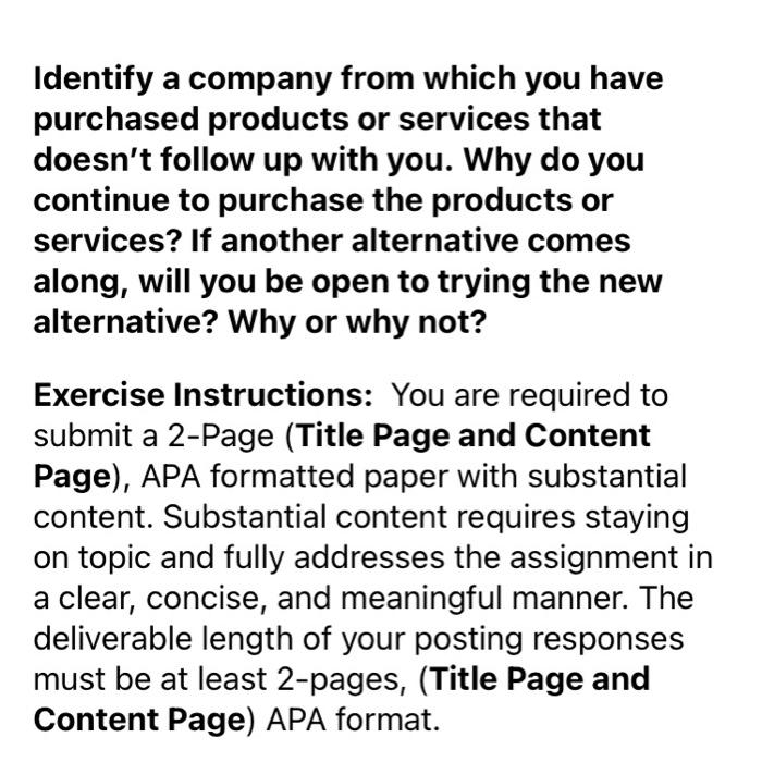 250 words pls :) Identify a company from which