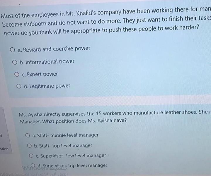 Most of the employees in Mr. Khalid's company