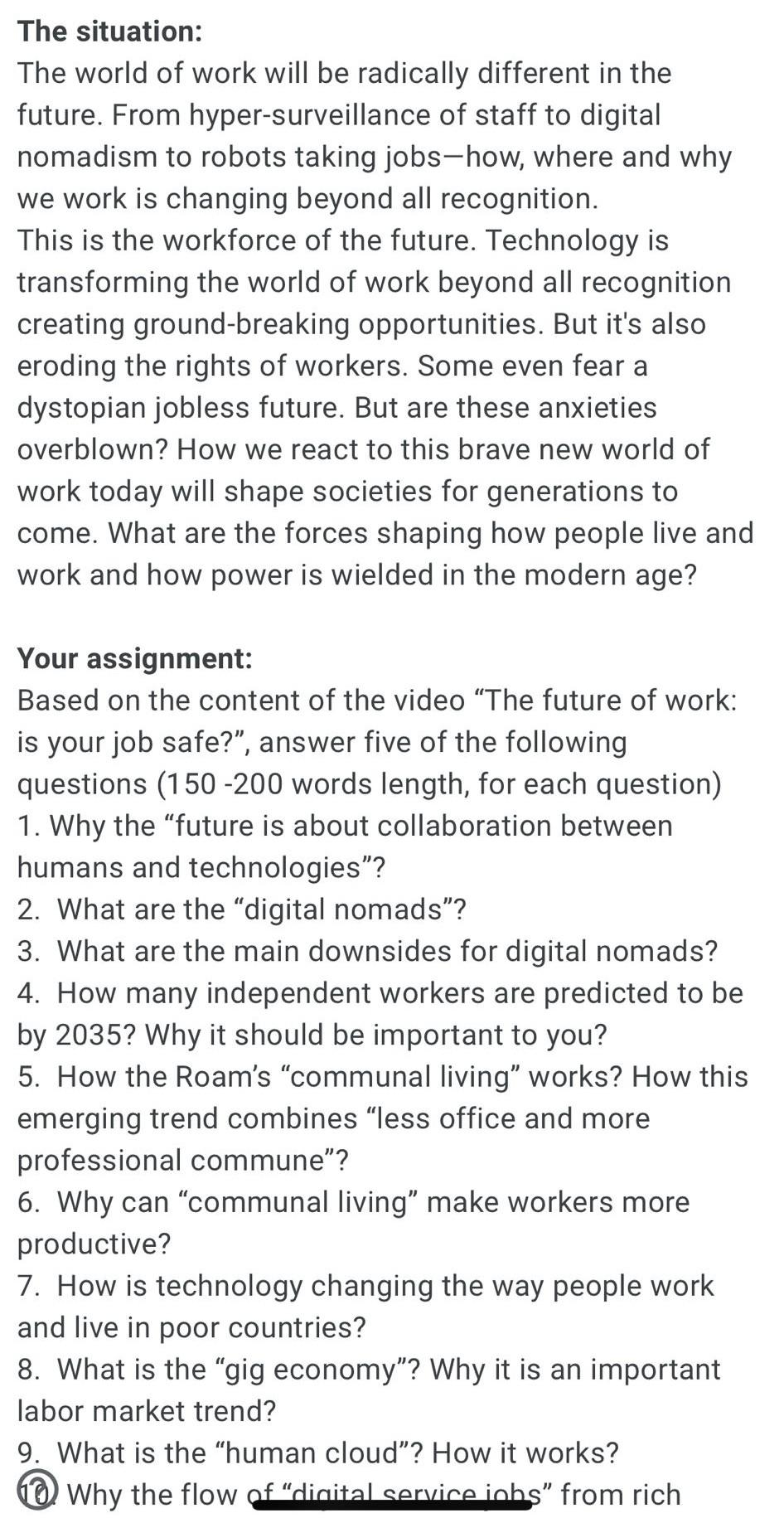 Please help its urgency The situation: The world