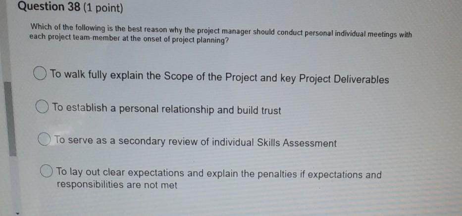 Question 38 (1 point) Which of the following is