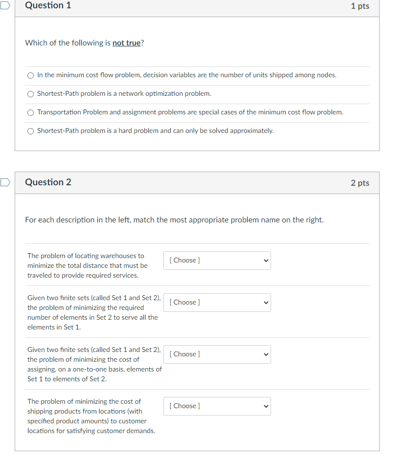 for second question, choose from below 1.