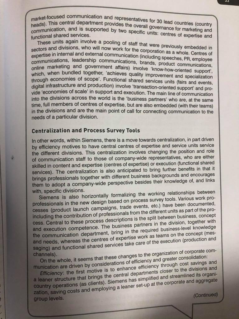 read the case study 2.1 and answer the reflect