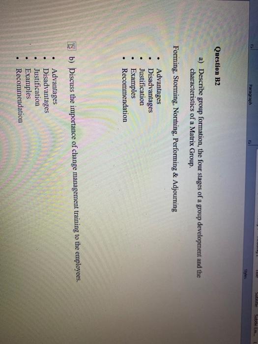 Subtitle Rubtle im Paragraph Question B2 a)