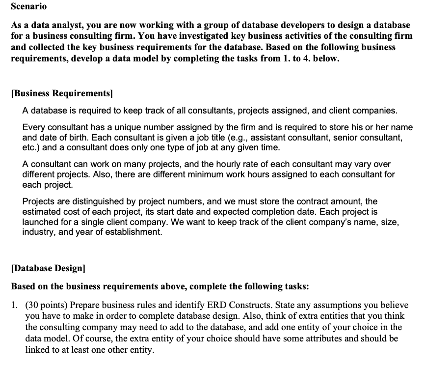 please make answer a copiable file not image. Scenario As a