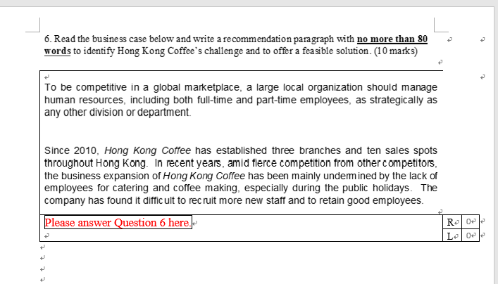 Section A - Short Questions (60%; 10 marks per