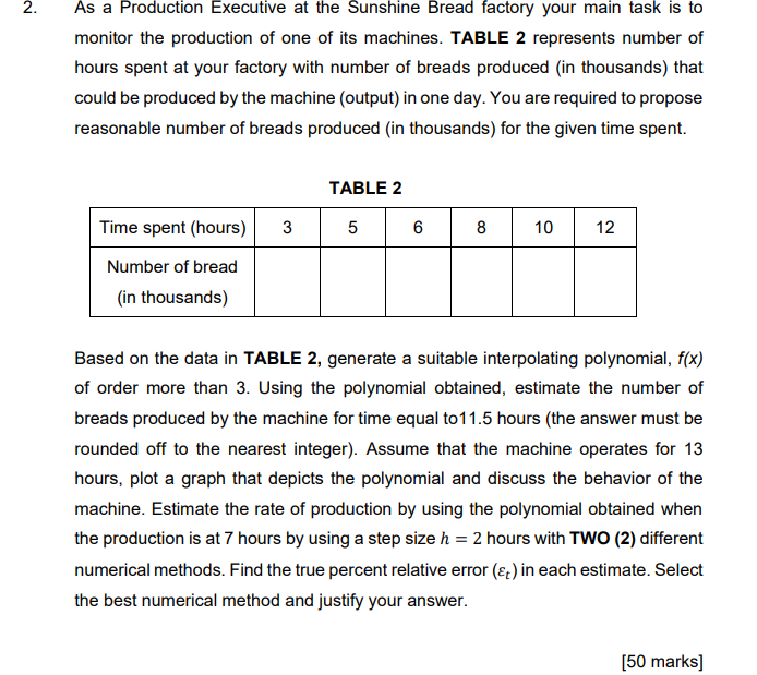 - Please include any assumptions made and the