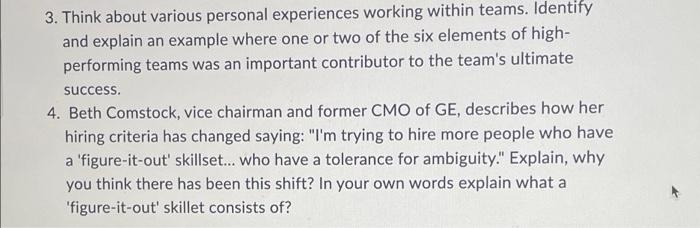 please answer 3 ans 4 3. Think about various