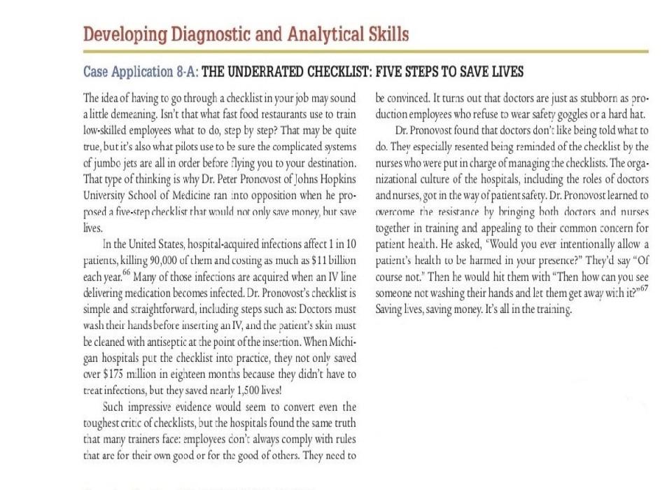 Developing Diagnostic and Analytical Skills Case