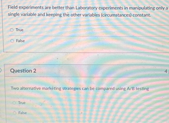 please answer asap Field experiments are better