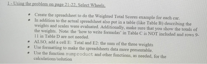 1 - Using the problem on page 21-22. Select