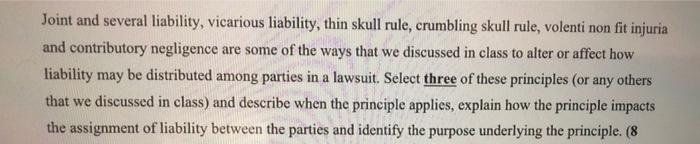 Joint and several liability, vicarious liability,