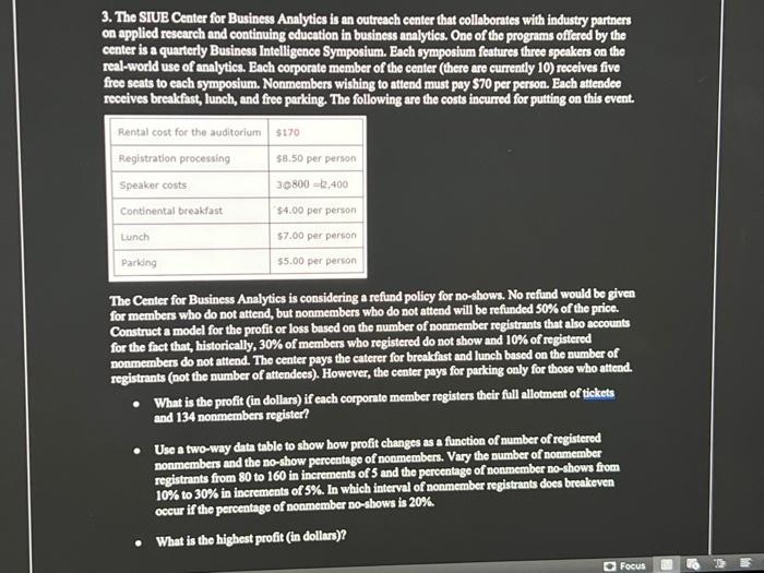 data anaylsis 3. The SIUE Center for Business