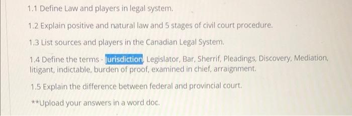 hospitality law and risk mangement 1.1 Define Law