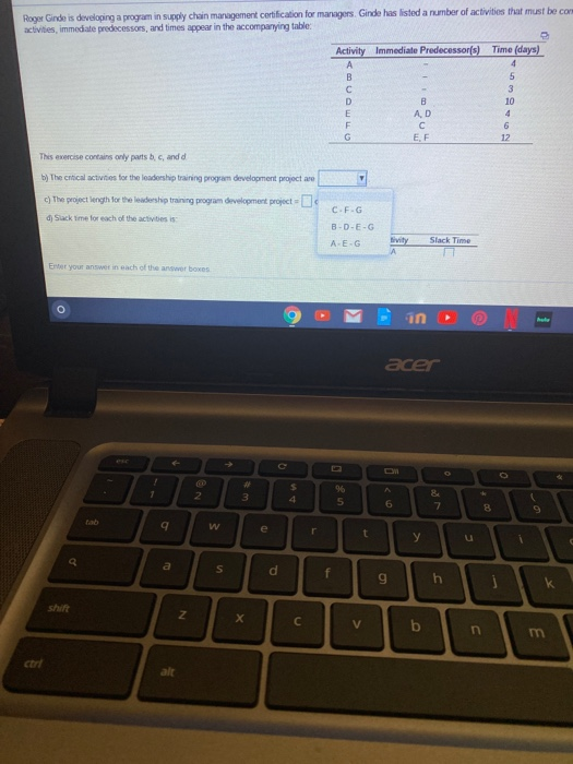 Roger Ginde is developing a program in supply