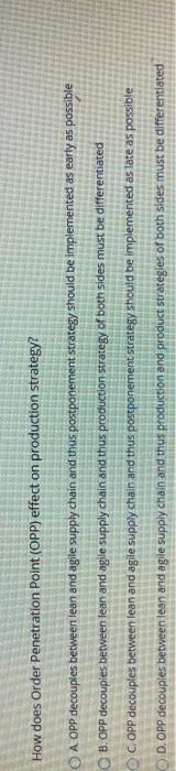 how does order penetration point effect on