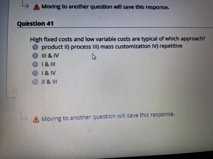 Moving to another question will save this