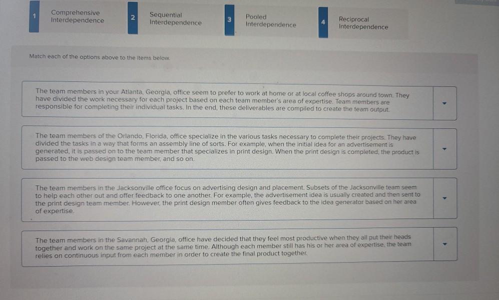 bed Match the correct type of task