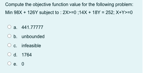 Compute the objective function value for the
