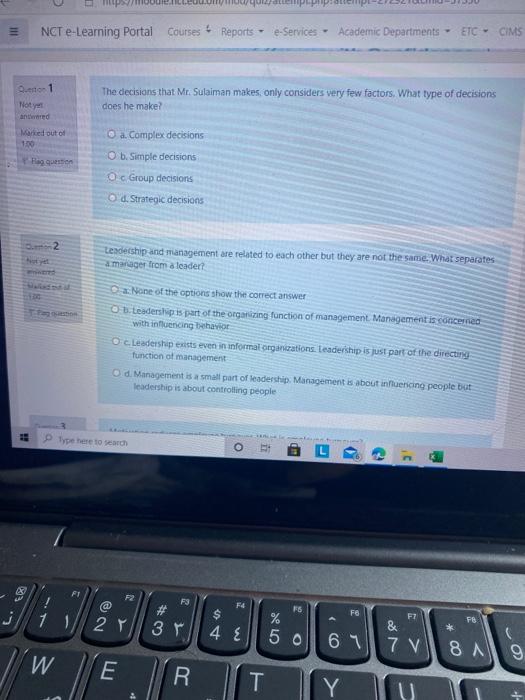 NCT e-Learning Portal Courses + Reports -