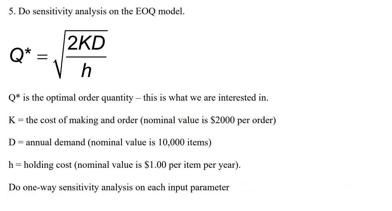 Do one-way sensitivity analysis on each input