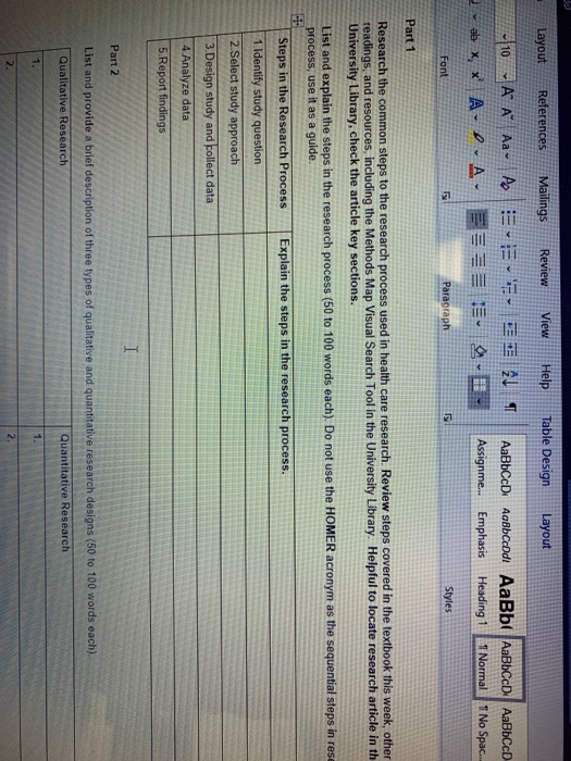 Layout References Mailings Review View Help Table