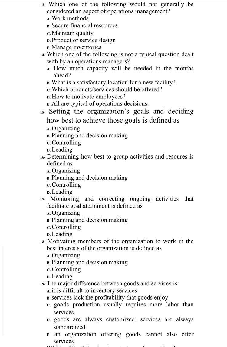 13- Which one of the following would not