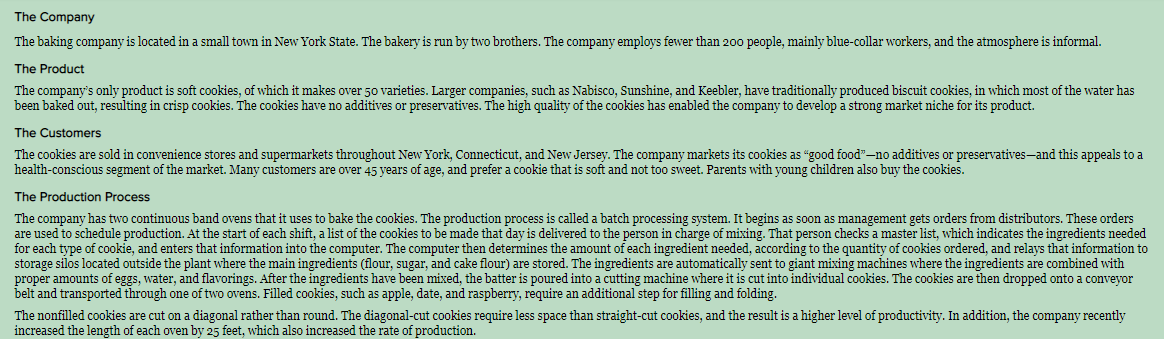 The Company The baking company is located in a