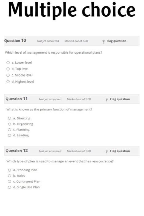 very important Multiple choice Question 10 Not