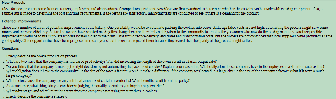 The Company The baking company is located in a