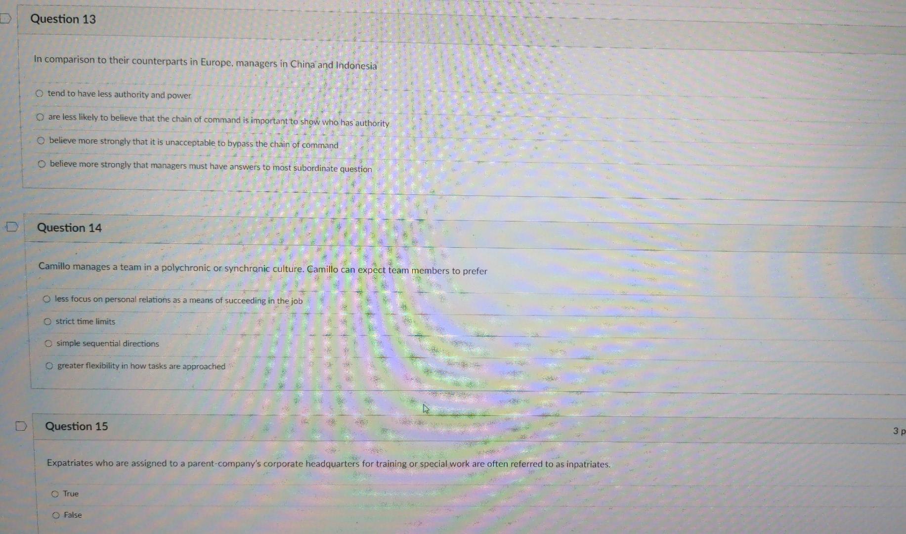 Question 13 In comparison to their counterparts