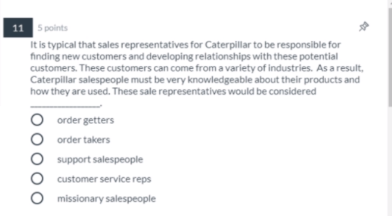 11 5 points It is typical that sales