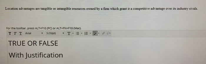 Location advantages are tangible or intangible