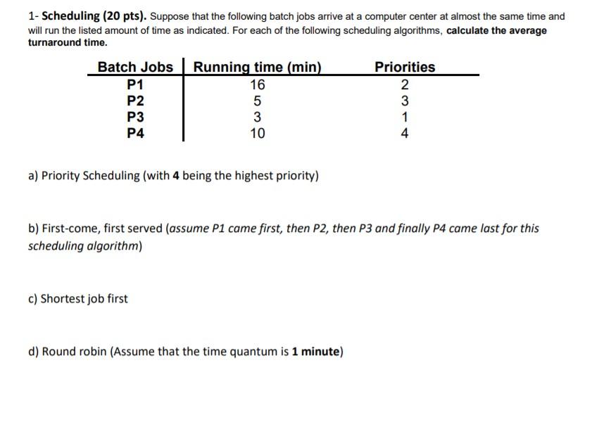 Operating System , Time Limit One Hour ! URGENT