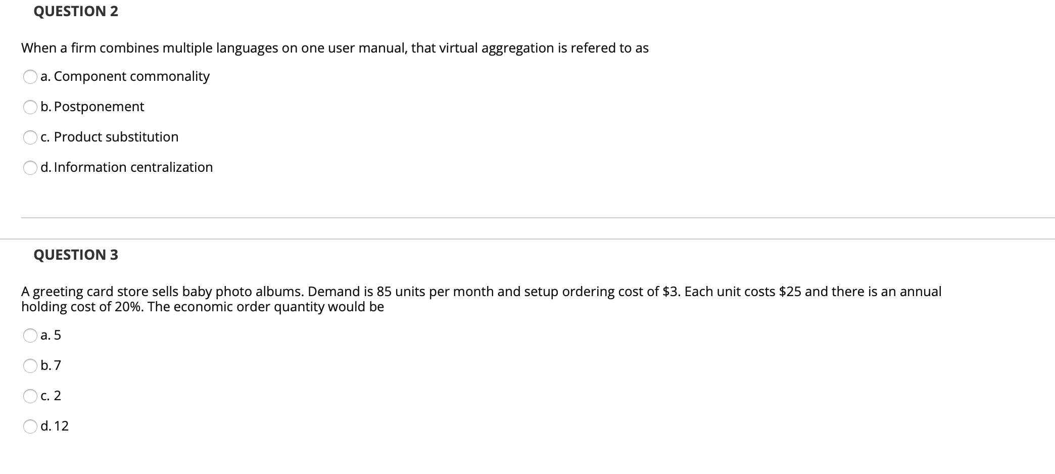 QUESTION 1 An automated inventory system will