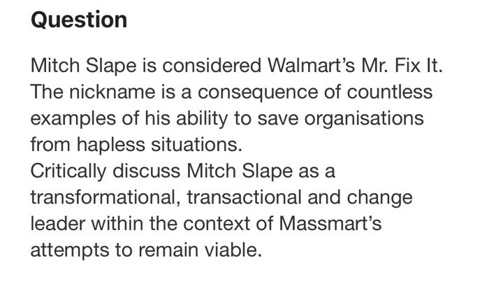 include reference list please Question Mitch