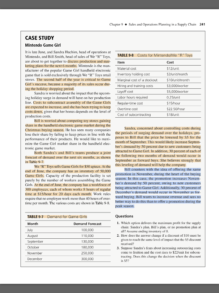 Chapter 9 Sales and Operations Planning in a