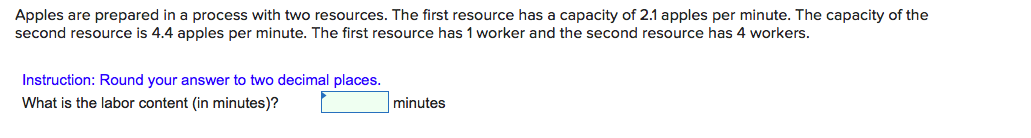 Apples are prepared in a process with two