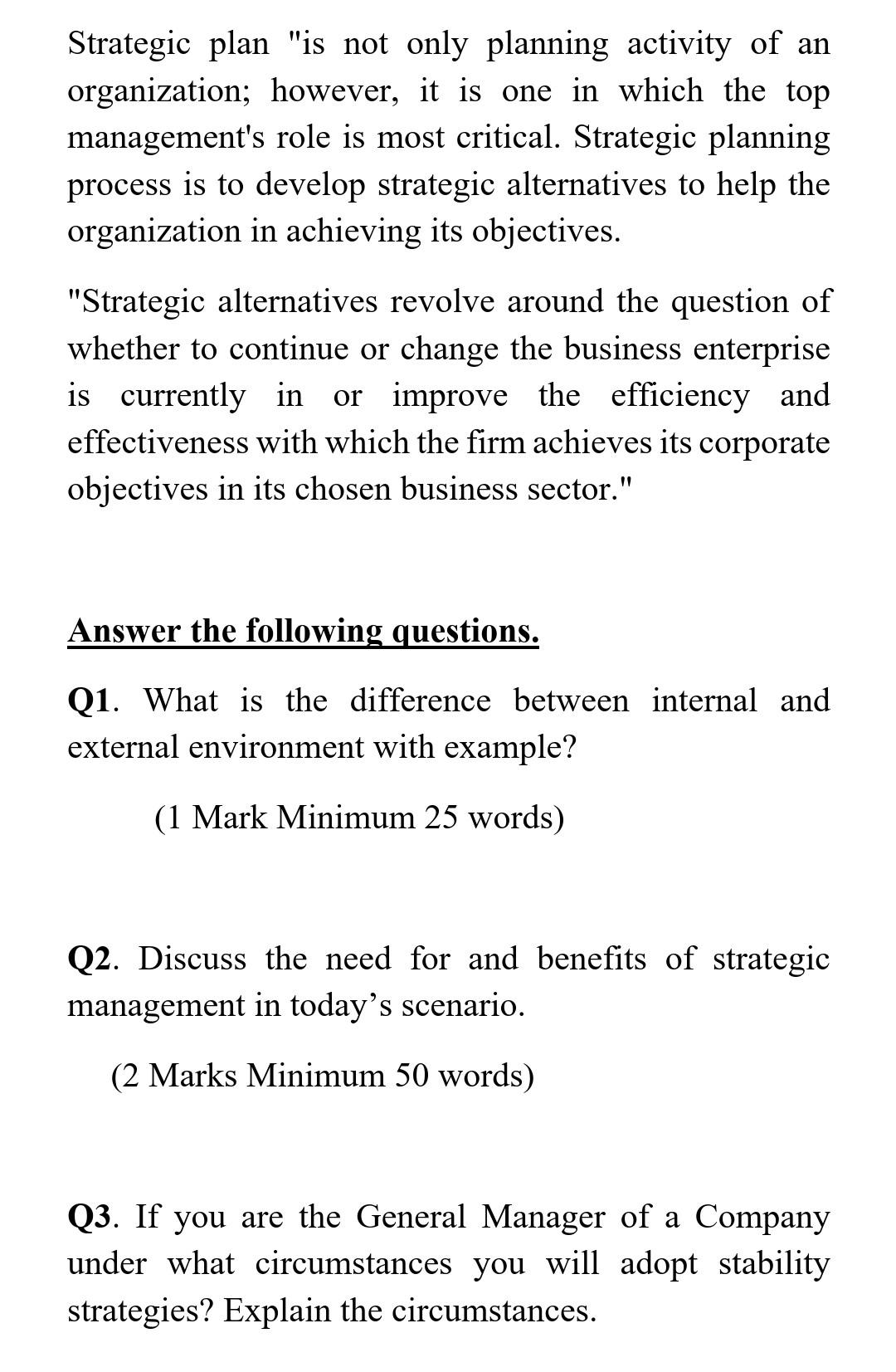 Strategy Management course Case Study Id Name: