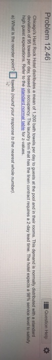 2. what is the safety stock Problem 12.46