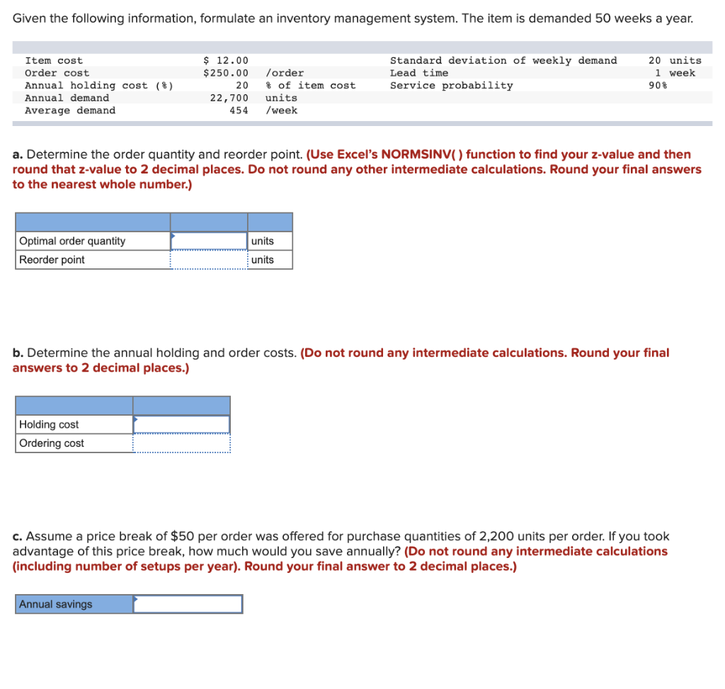 Please show all steps and work!! Given the