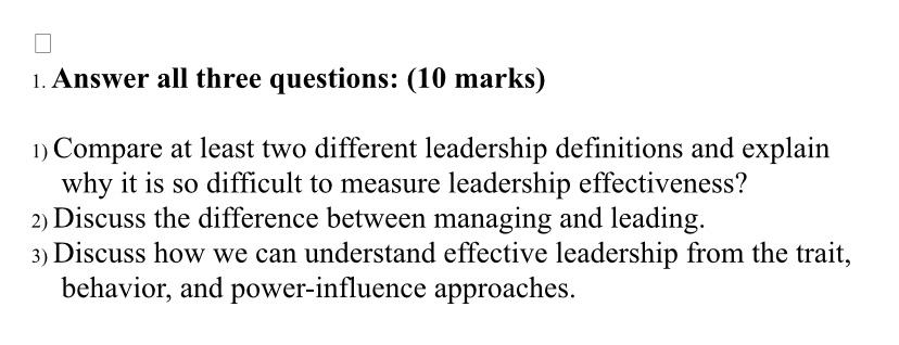 with reference please 1. Answer all three