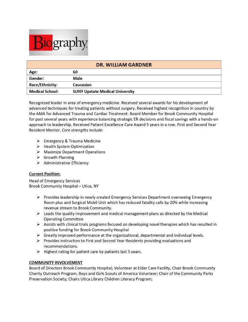 BROOK COMMUNITY HOSPITAL CHALLENGE: CEO HIRING