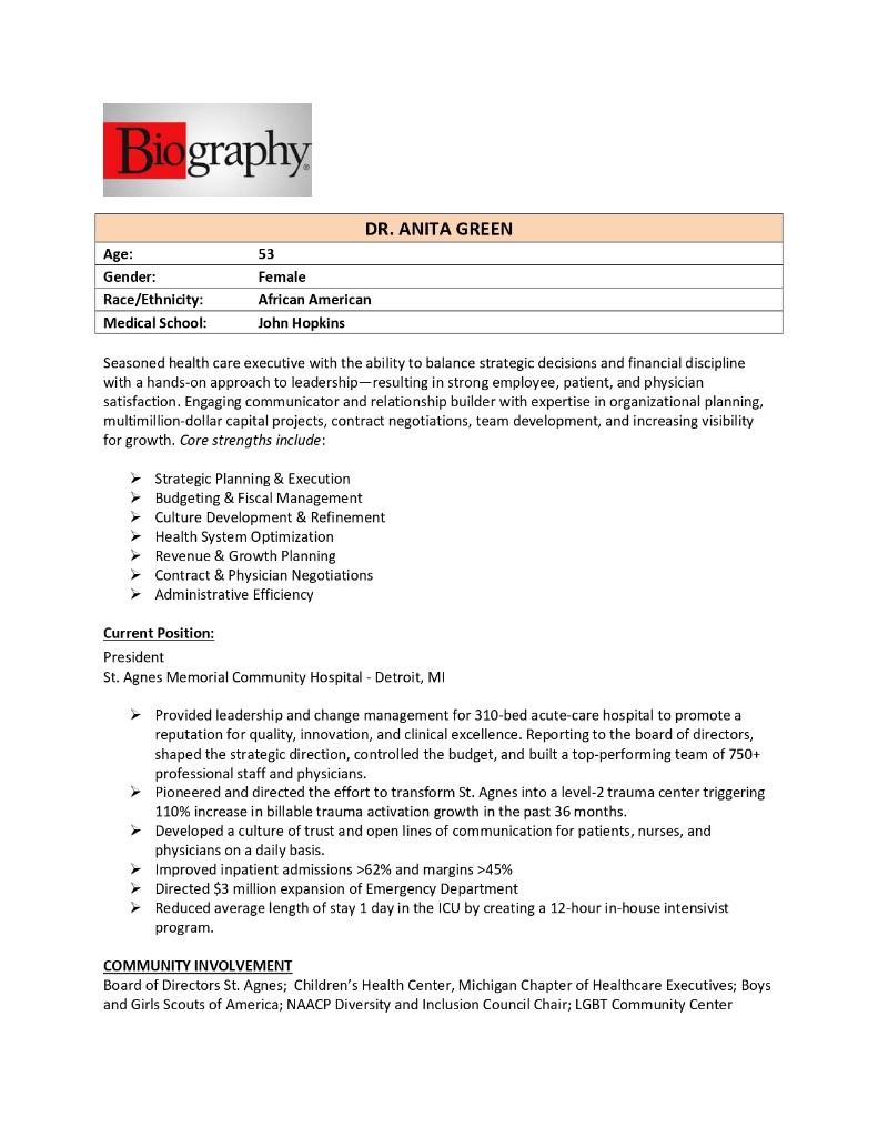 BROOK COMMUNITY HOSPITAL CHALLENGE: CEO HIRING