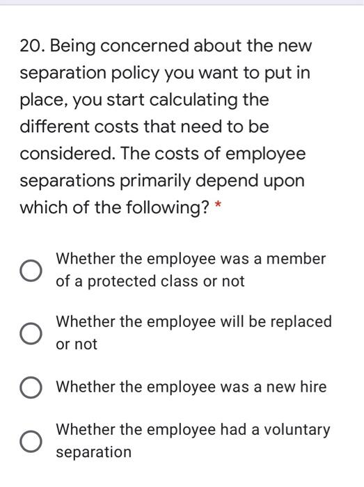 20. Being concerned about the new separation