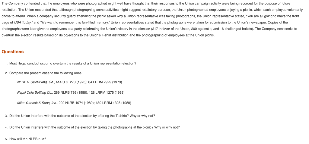 Case Study 5-9. The T-Shirt Offer and Picnic