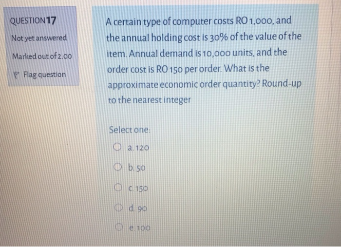 TION 16 et answered ced out of 2.00 A product has