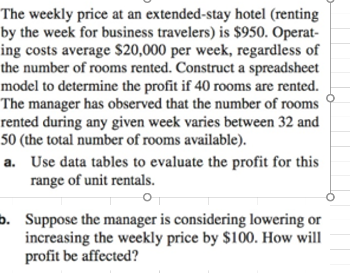 How do I solve this in excel? The weekly price at