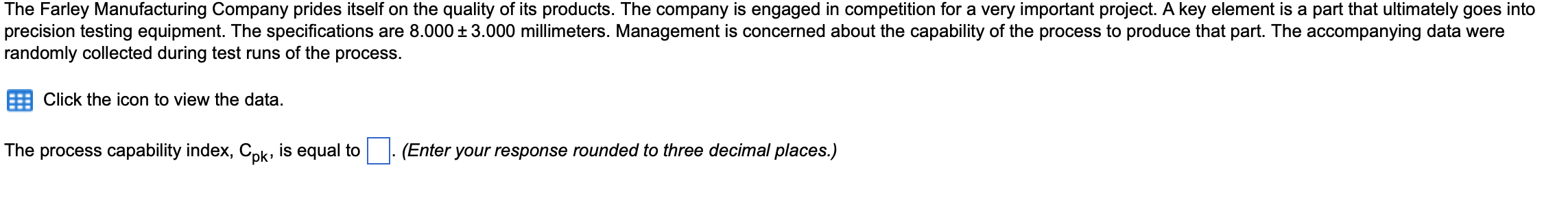2.) Assume that the process is in statistical