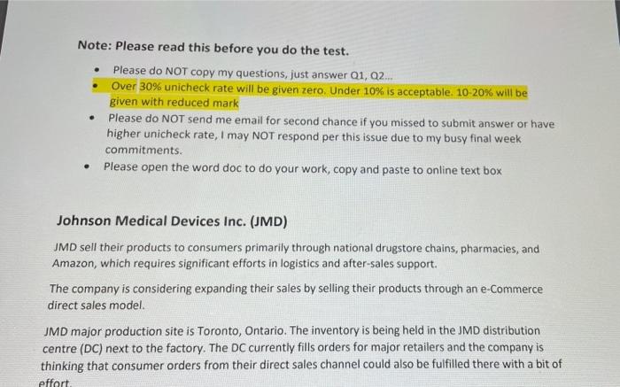 Note: Please read this before you do the test.